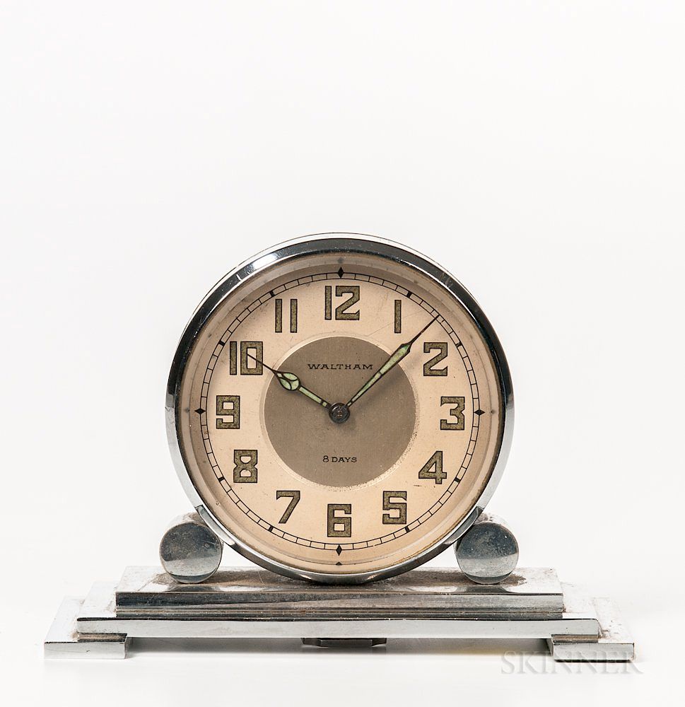 Appraisal: Waltham Art Deco Partners' Desk Clock Waltham Art Deco Partners'