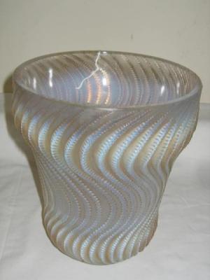 Appraisal: A LALIQUE OPALESCENT GLASS VASE of mildly baluster form moulded