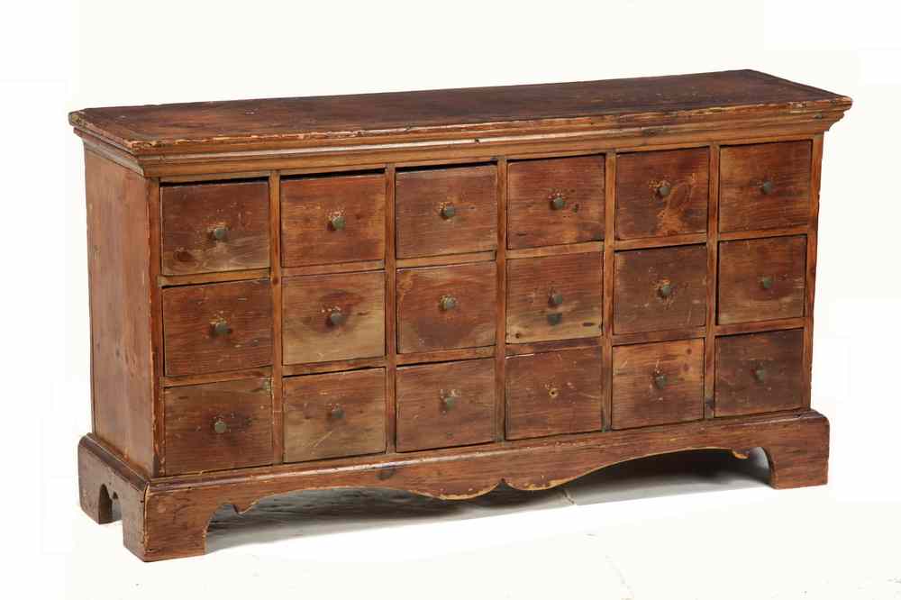 Appraisal: COUNTRY APOTHECARY CABINET - American Country Yellow Pine th c