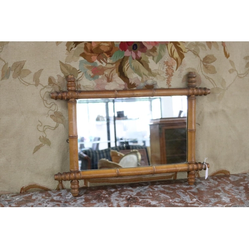 Appraisal: Small French vintage faux bamboo mirror approx cm H x