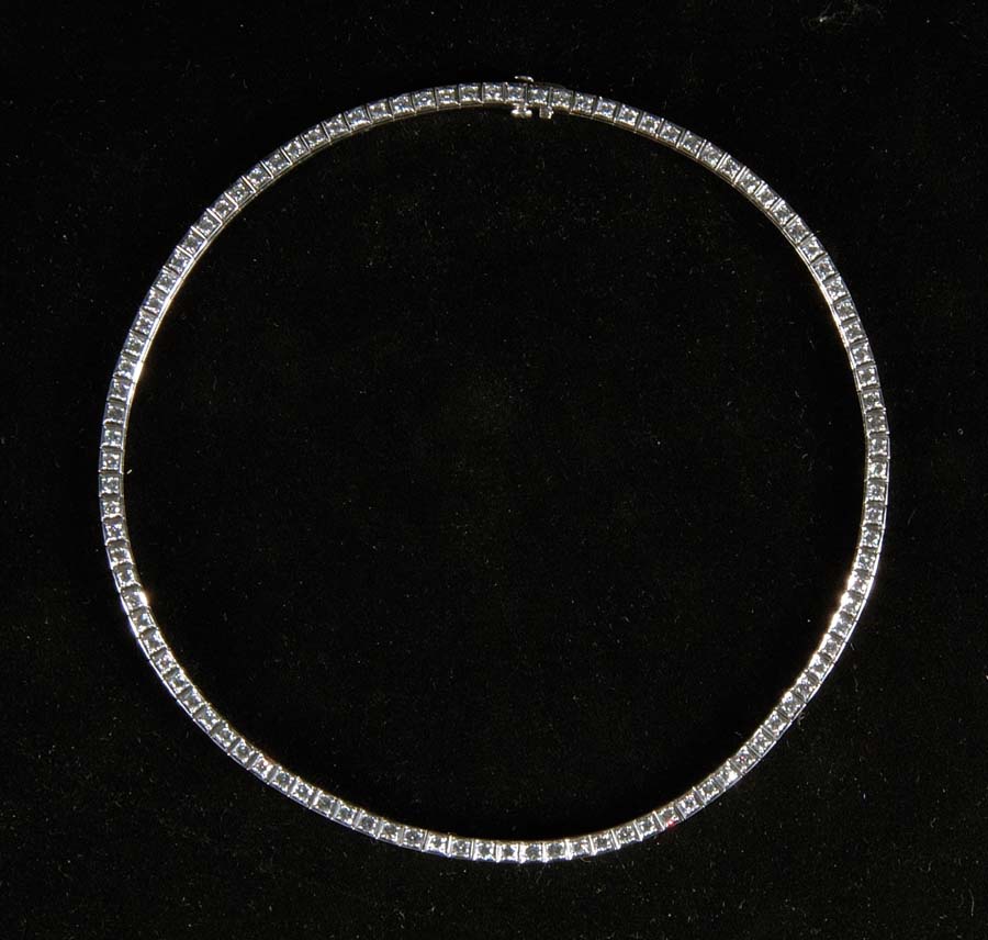 Appraisal: PLATINUM DIAMOND NECKLACE Magnificent necklace is comprised of platinum square