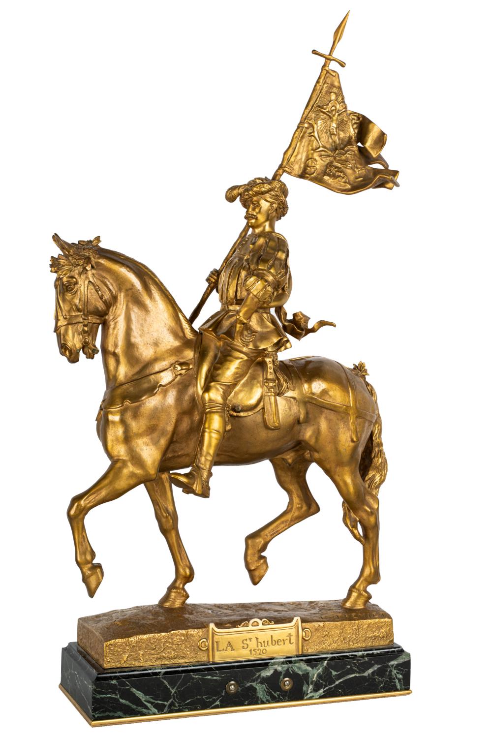 Appraisal: EMMANUEL FREMIET - SAINT HUBERT gilt bronze signed to base