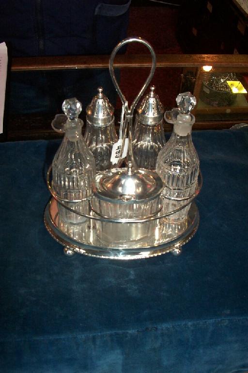 Appraisal: A Georgian silver cruet of oval form with gadroon border