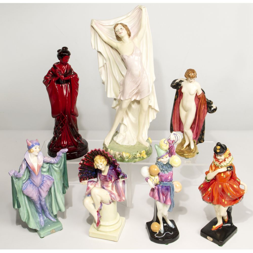 Appraisal: ROYAL DOULTON FIGURINE ASSORTMENT figurines including Marietta HN Peirrette Folly