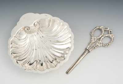 Appraisal: A Sterling Silver Footed Shell Dish and Sterling Silver Pair