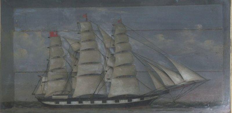 Appraisal: A VICTORIAN HALF BLOCK MODEL of a three masted schooner