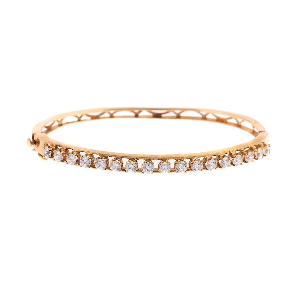 Appraisal: A Ladies Diamond Bangle Bracelet in K Gold K yellow