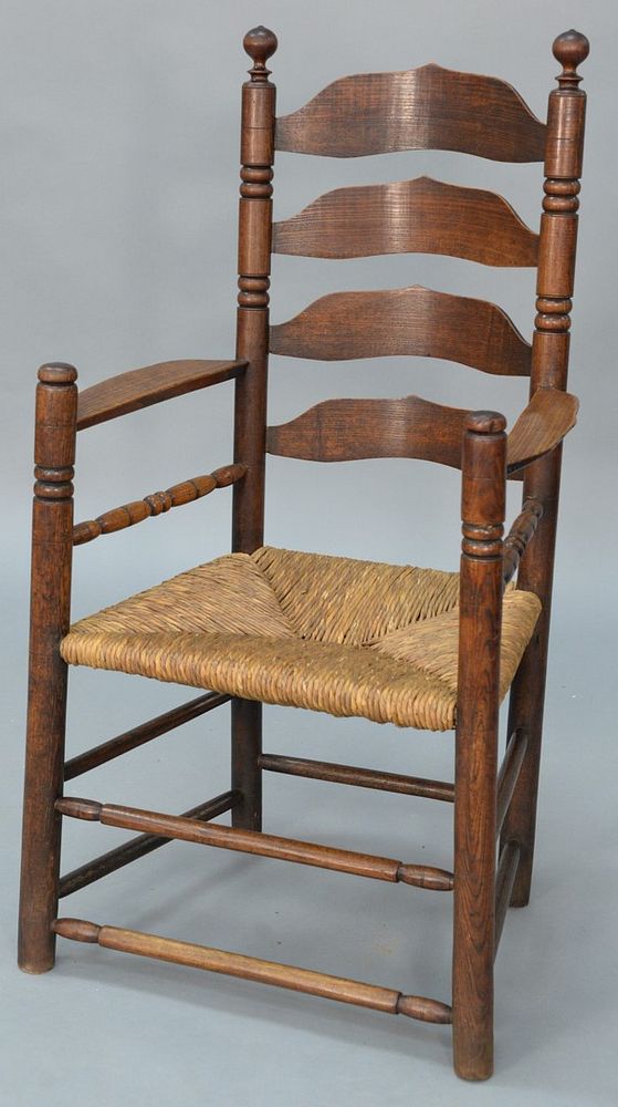 Appraisal: Ladder Back Great Chair having shaped splats and ribbon arms