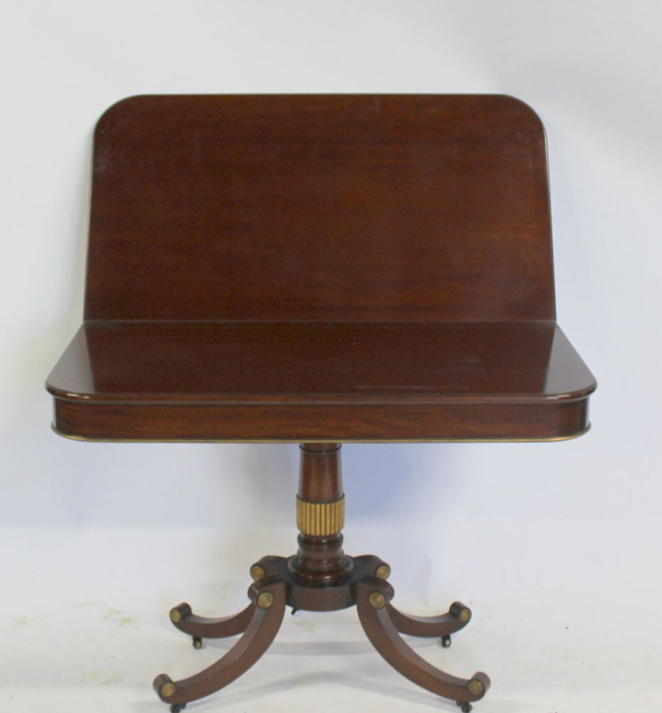 Appraisal: Regency Style Mahogany Flip Top Pedestal Table Nice custom quality