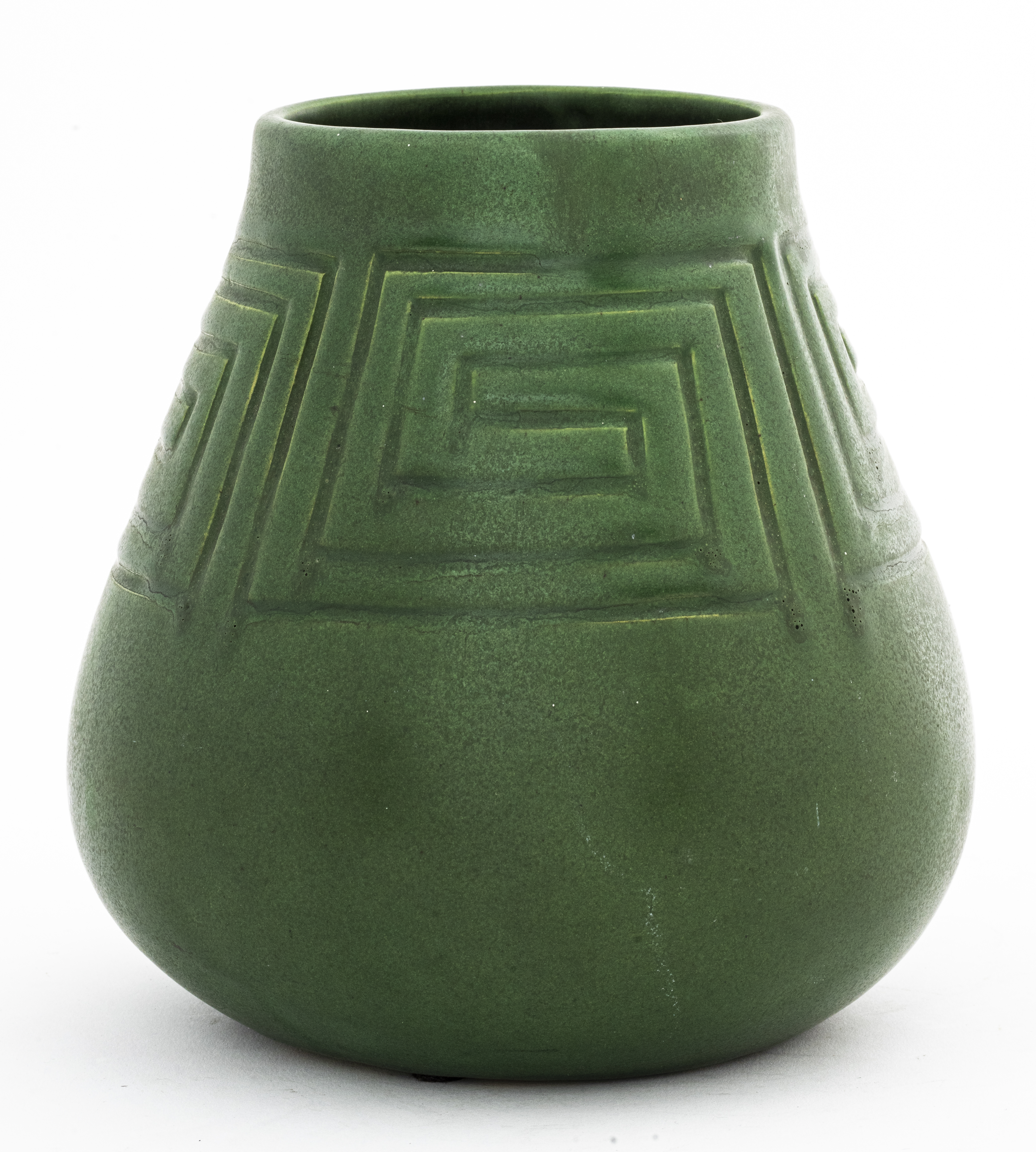 Appraisal: ARTS CRAFTS OWENS POTTERY MATTE GREEN VASE Owens Pottery Arts