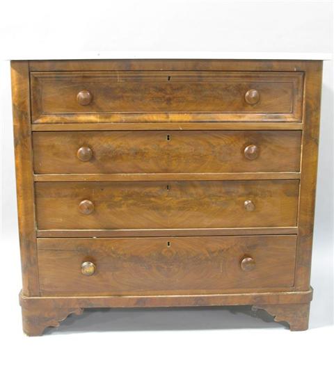 Appraisal: AMERICAN EMPIRE MAHOGANY CHEST OF DRAWERS the rectangular top with