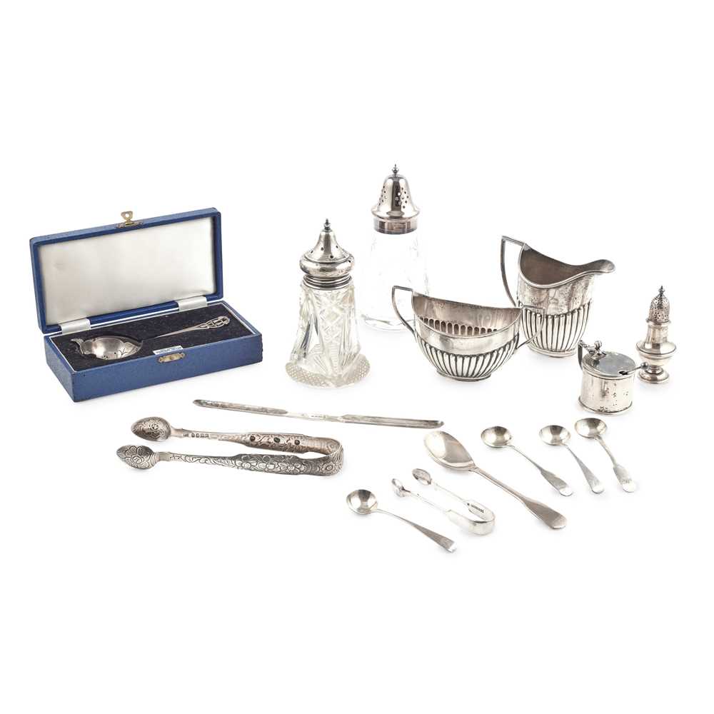 Appraisal: A COLLECTION OF MISCELLANEOUS SILVER to include a cut-glass and