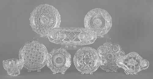 Appraisal: Collection of cut glass to include bowls and small serving