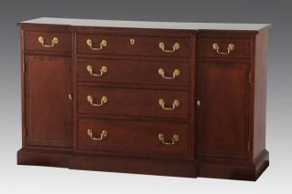 Appraisal: Mahogany buffet l Mahogany buffet the shaped rectangular top surmounting