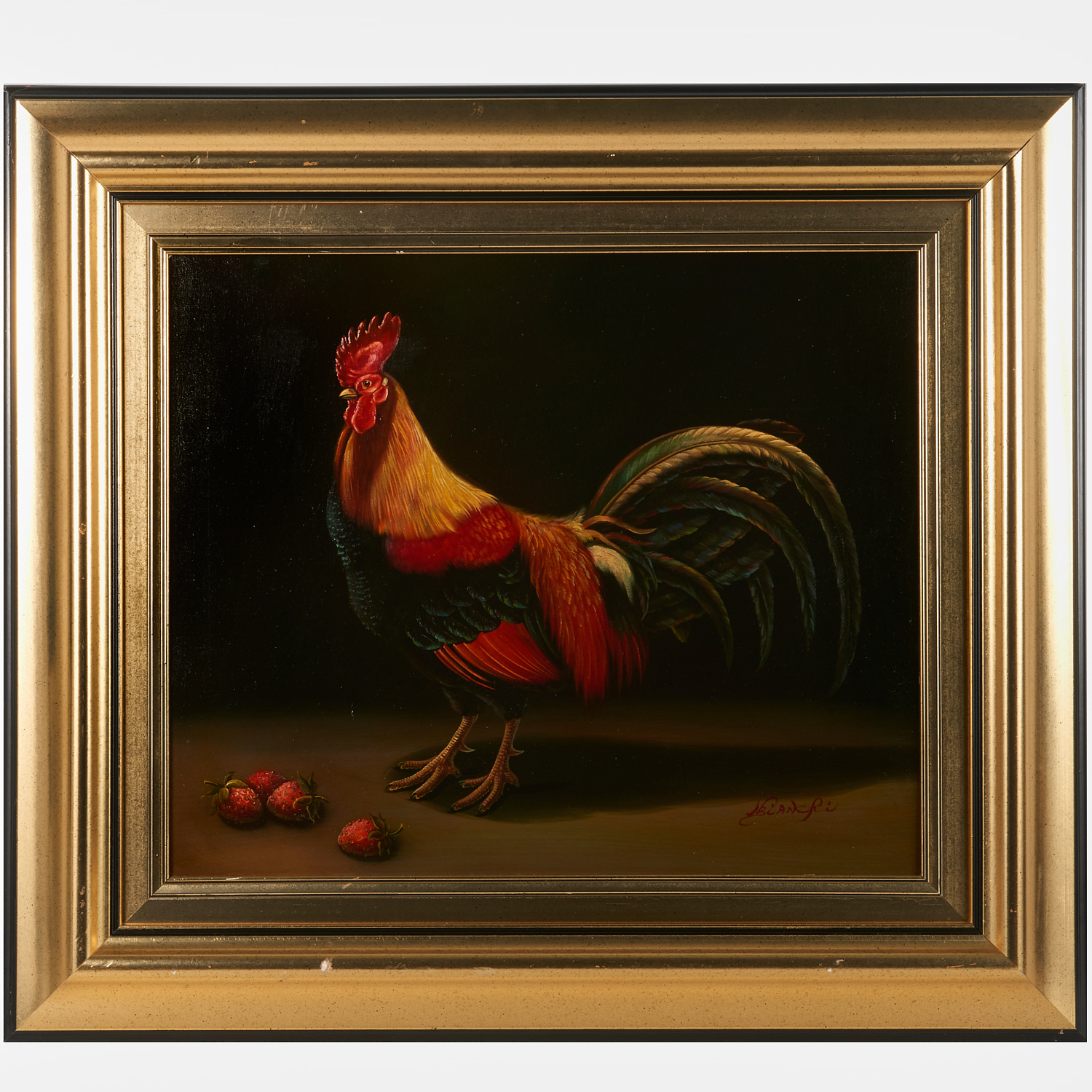 Appraisal: BIANCHI STILL LIFE PAINTING Bianchi Italian th c Rooster with