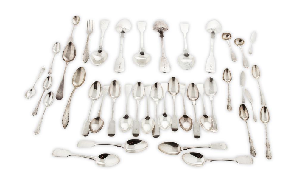 Appraisal: A composite set of fiddle pattern flatware various dates and