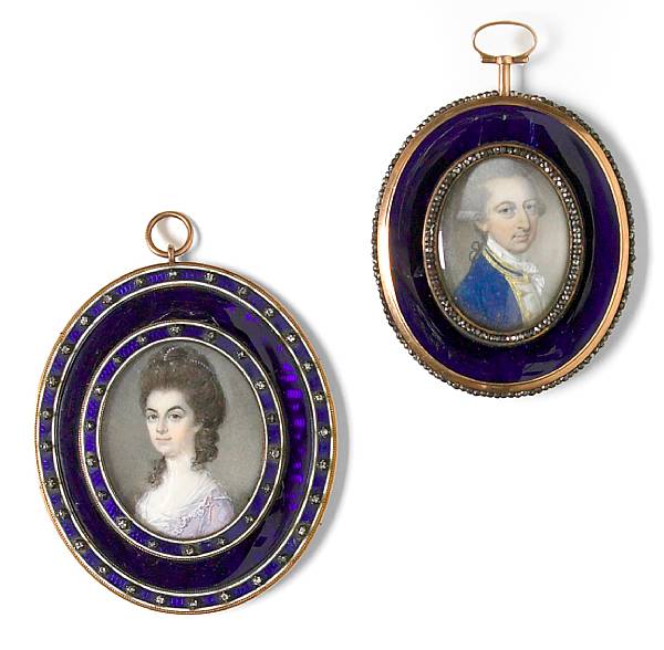 Appraisal: Attributed to Samuel Cotes British - Two portrait miniatures of