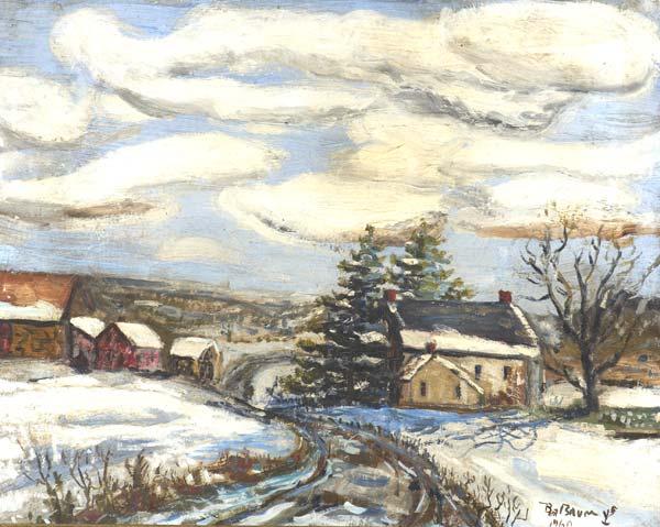 Appraisal: BERT BAUM American th C Pocono Farm ca Oil on