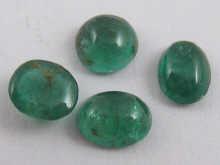 Appraisal: Four loose polished cabochon emeralds total weight approx carats