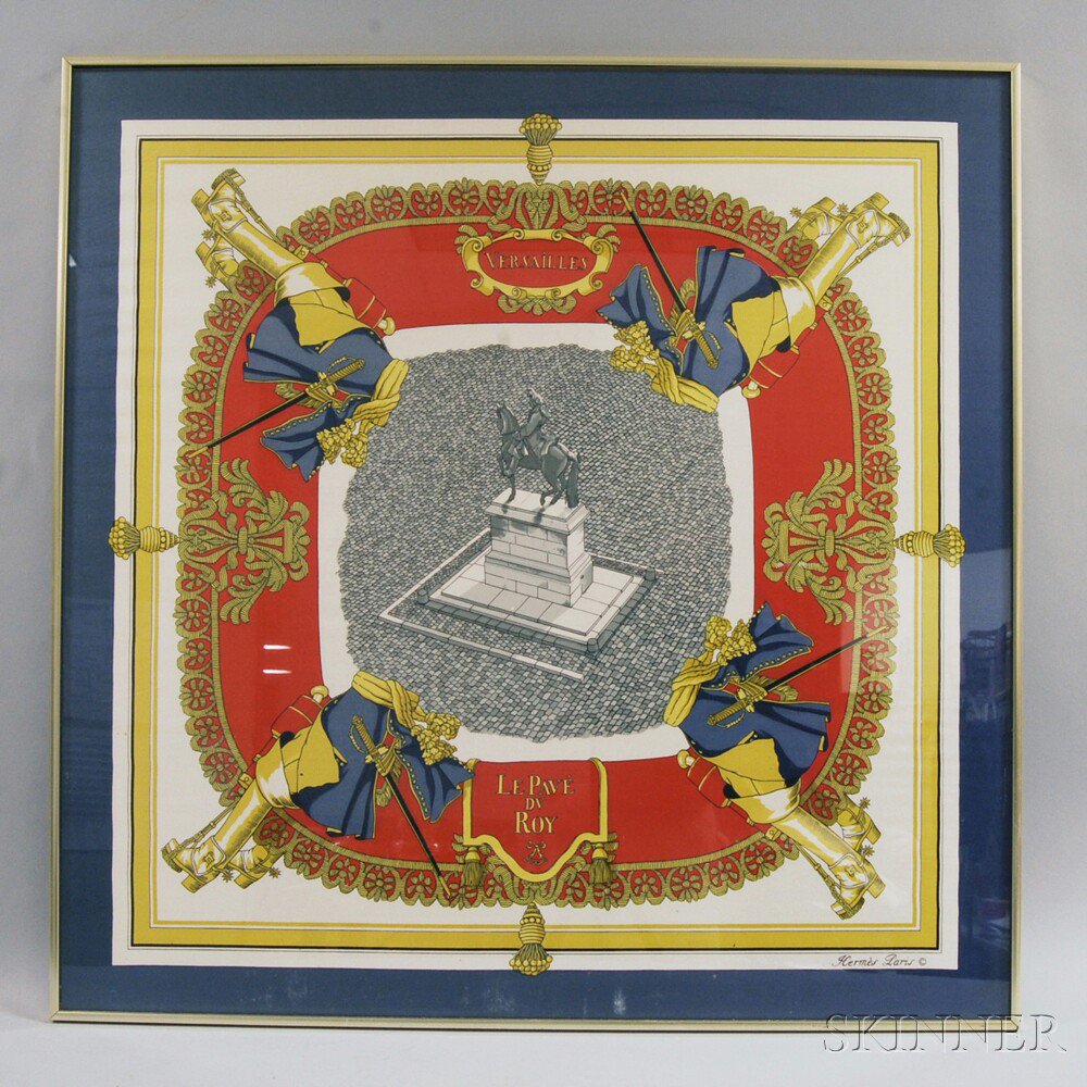 Appraisal: Hermes Le Pave du Roy Silk Scarf Paris depicting the