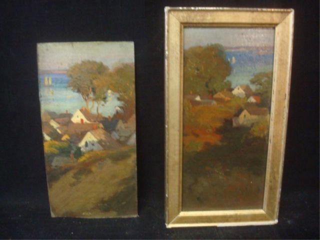 Appraisal: CLARK Eliot Pair O B Landscapes With inscribed labels verso