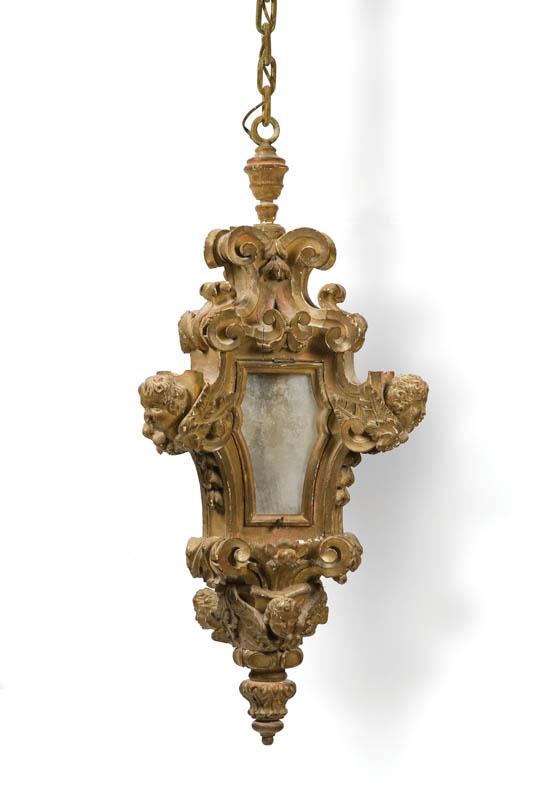 Appraisal: VICTORIAN HANGING LAMP Late th century gesso and gilt Elaborate