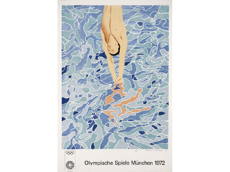 Appraisal: DAVID HOCKNEY BRITISH B OLYMPISCHE SPIELE MUNCHEN color lithograph Edition