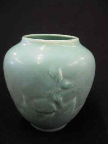 Appraisal: Rookwood Pottery Vase raised bird fauna green shape '' excellent