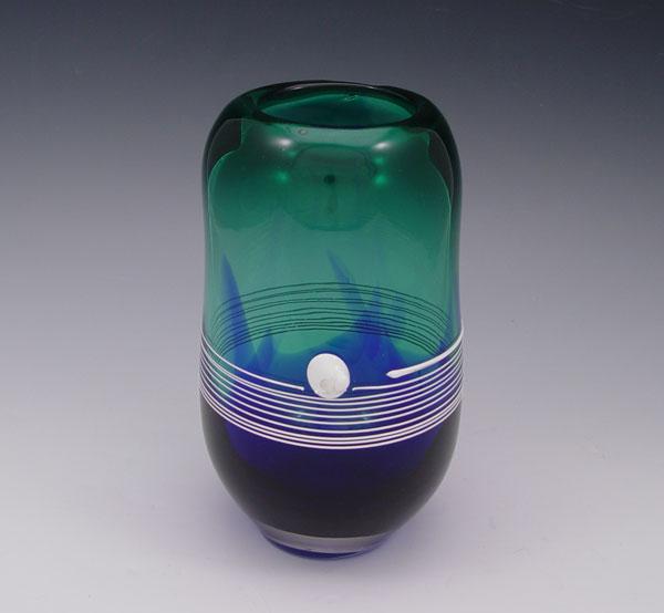 Appraisal: McCLELLAN Duncan American th C STUDIO ART GLASS VASE Cobalt