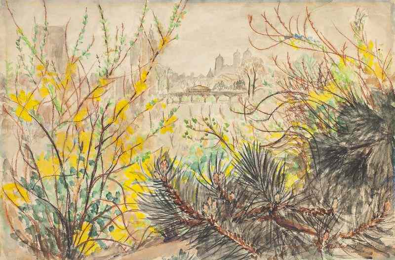 Appraisal: Mabel Pugh NC - Central Parkwatercolor and ink on paper