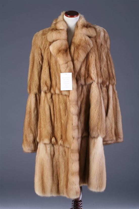 Appraisal: LADY'S ZUKI CANADIAN GOLDEN SABLE FUR COAT Zuki labels Retailed