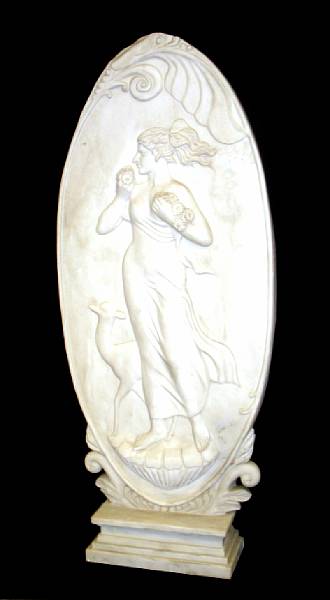 Appraisal: A Art Nouveau style Carrara marble plaque height ft in