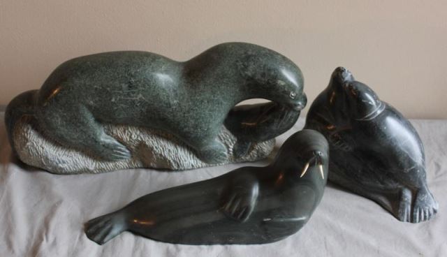 Appraisal: Piece Inuit Animal Carving Lot Includes a sea lion with