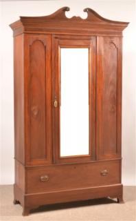 Appraisal: Hepplewhite Style Mahogany Inlaid Wardrobe h x w x d