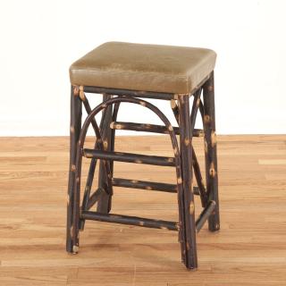 Appraisal: Christian Liaigre leather chestnut stool Christian Liaigre leather chestnut stool