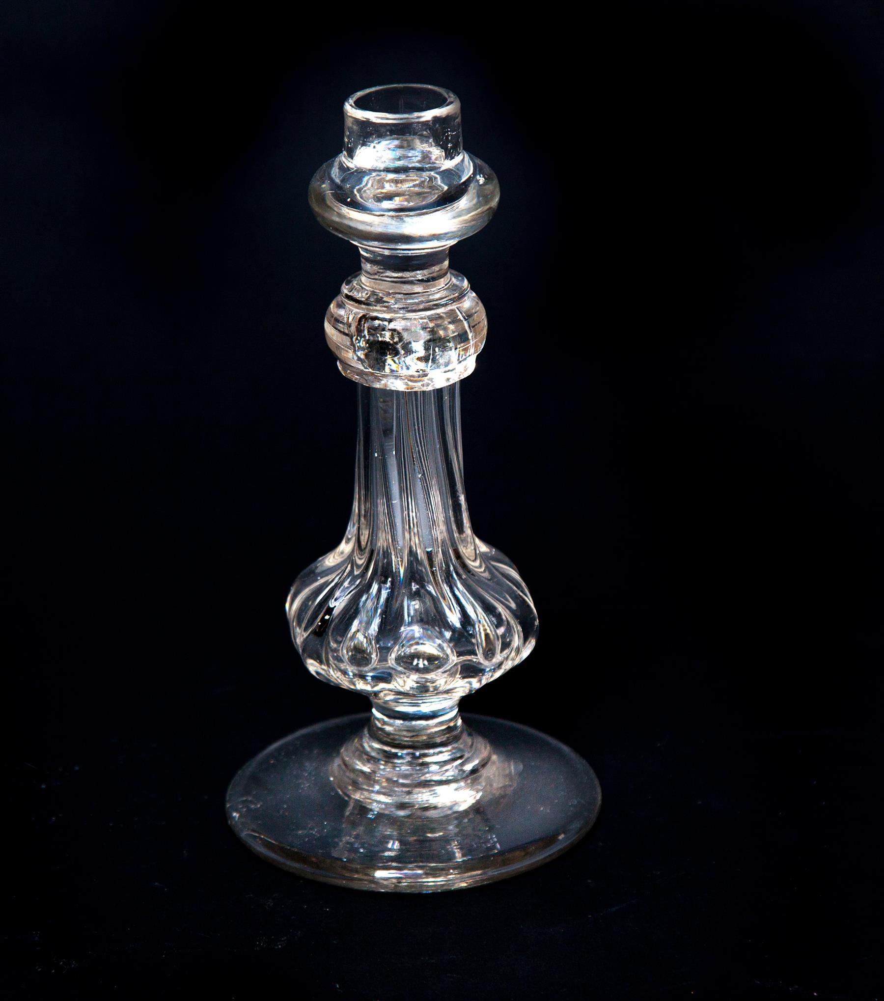 Appraisal: PILLAR BLOWN CANDLESTICK Possibly England mid th century Nicely formed