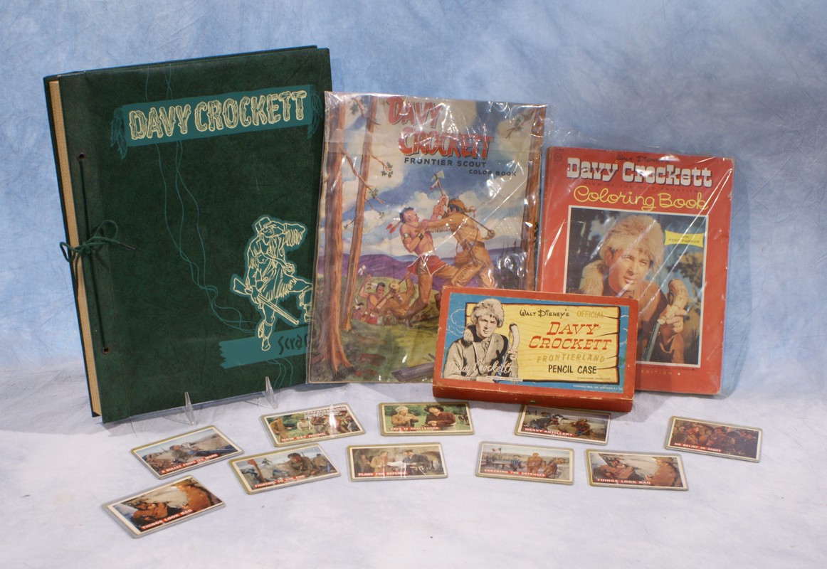 Appraisal: Davy Crockett lot including trading cards unused scrapbook coloring books