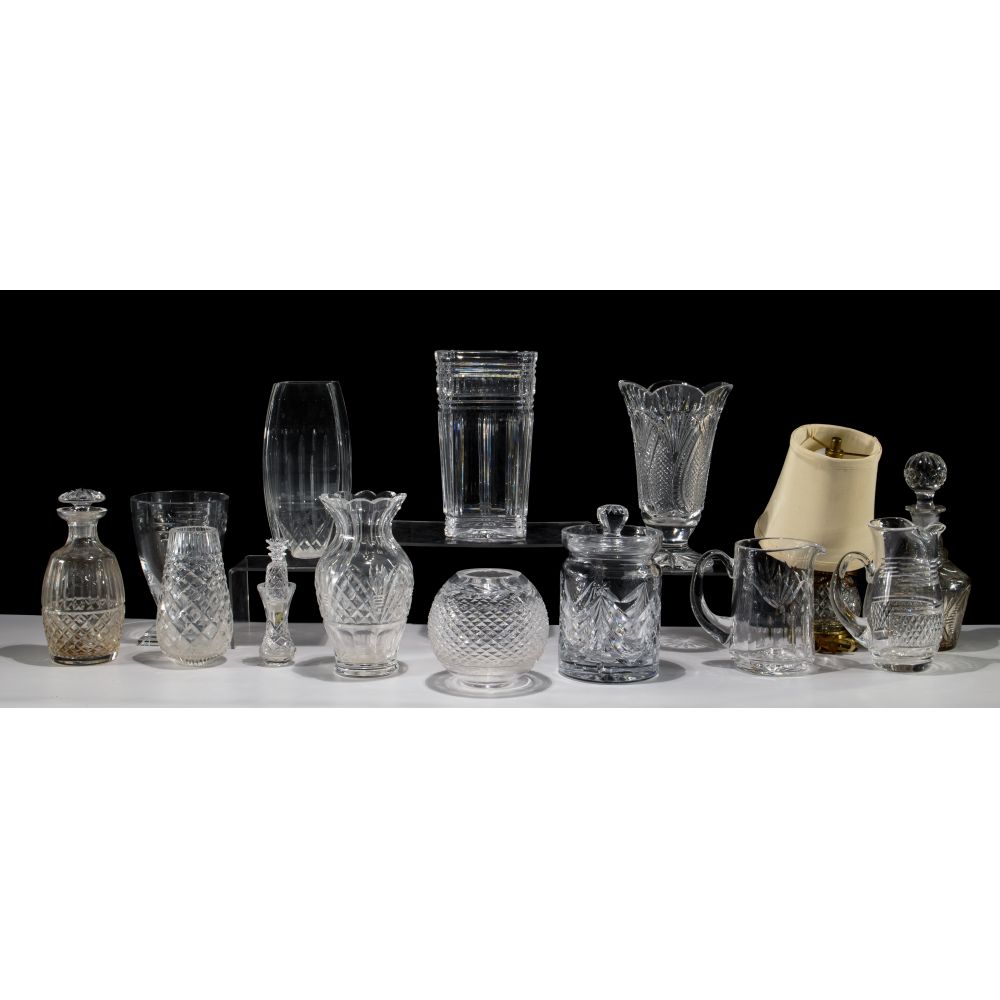 Appraisal: WATERFORD CRYSTAL ASSORTMENT items including a Lismore lamp having shade