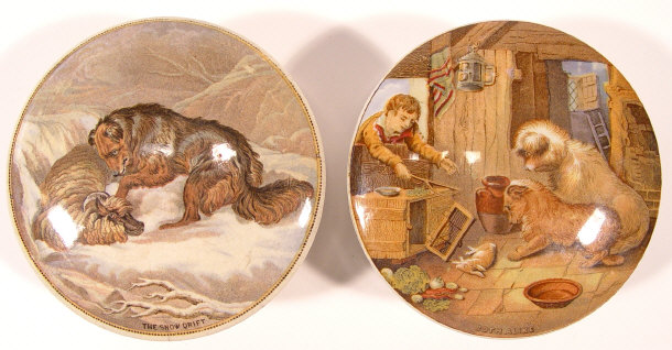 Appraisal: Two Victorian Prattware pot lids - The Snowdrift and Both