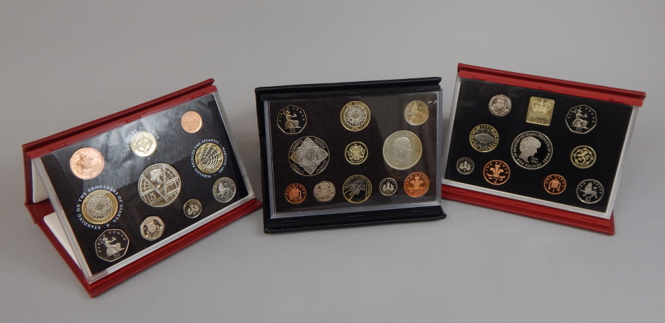 Appraisal: Three royal mint proof sets for and