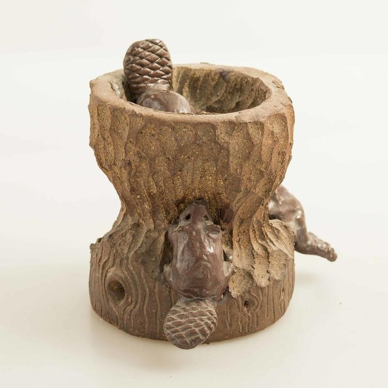 Appraisal: David Gilhooly California - Ceramic Beaver Sculpture David Gilhooly California