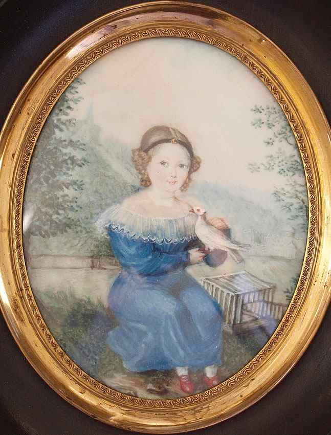 Appraisal: MINIATURE PORTRAIT PAINTING ON IVORY OF A YOUNG GIRL IN