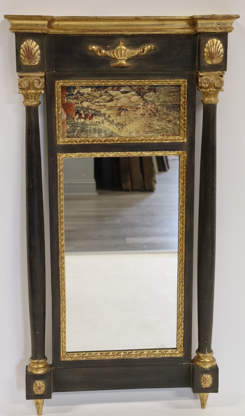 Appraisal: VINTAGE CARVED AND GILT DECORATED MIRROR From a Hamptons Long