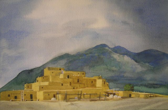 Appraisal: Marcelline Spencer-Brucker IN th Cent x Watercolor Unsigned Taos