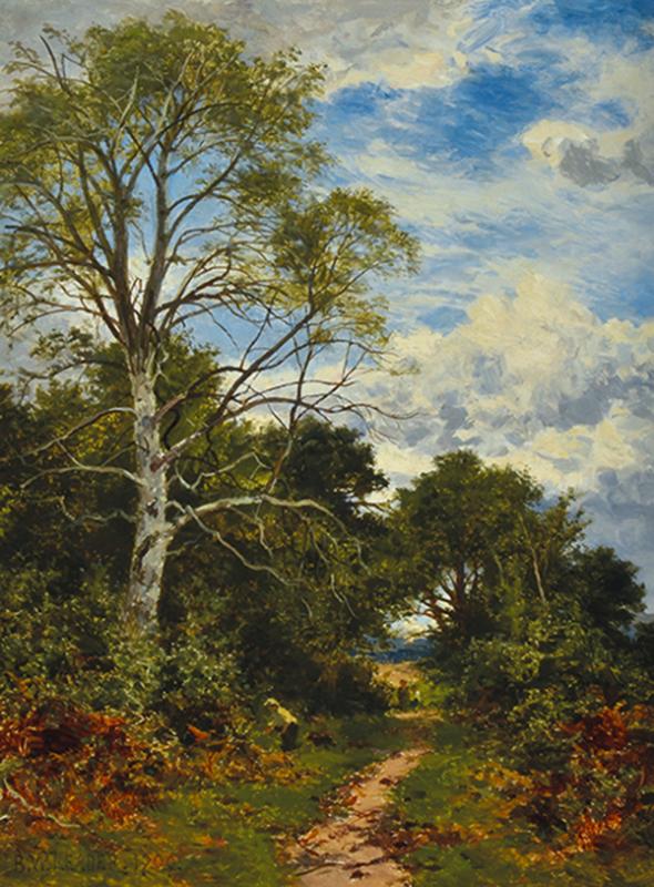 Appraisal: BENJAMIN WILLIAMS LEADER - A Bye Path Burrows Cross oil