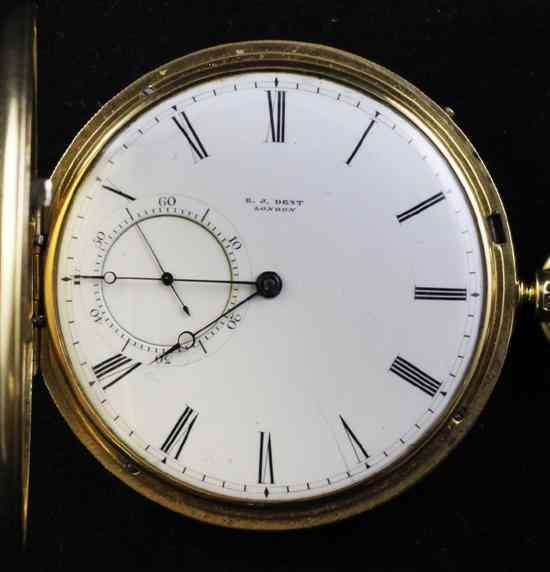 Appraisal: An early Victorian ct gold hunter keyless duplex pocket watch