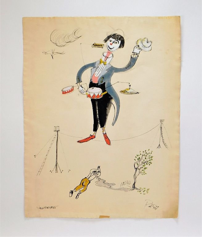 Appraisal: Dieter Roth Self Portrait Clown Illustration Dieter Roth Germany Switzerland