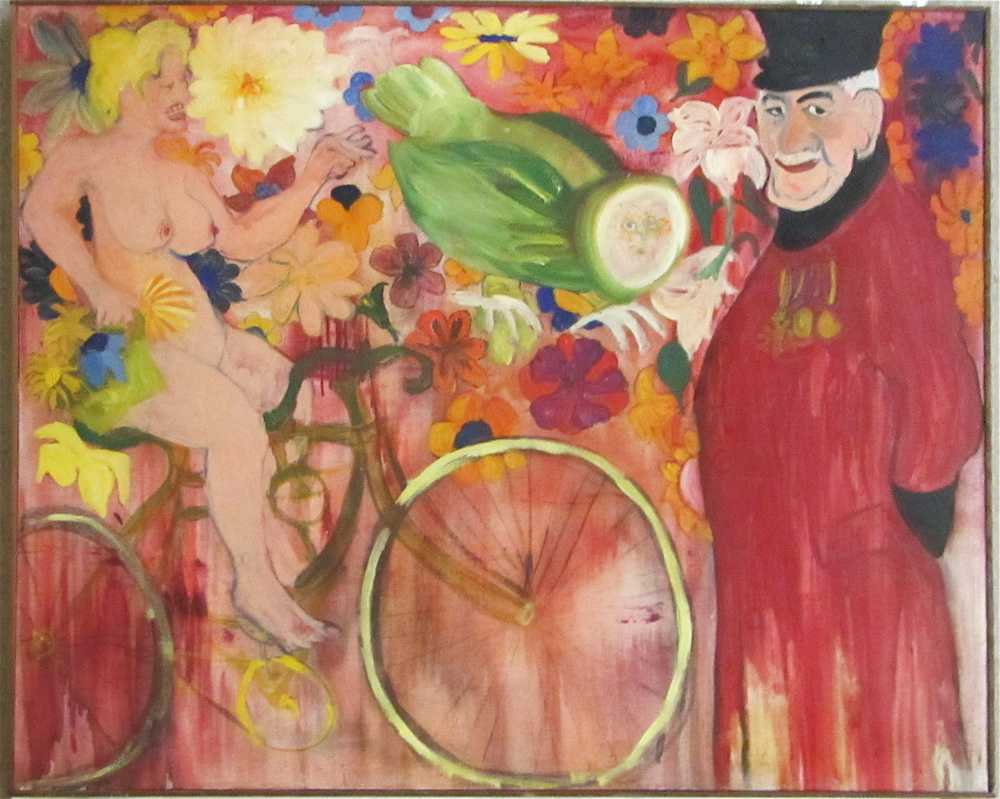 Appraisal: STAN FULLERTON OIL ON CANVAS Oregon California born Naked bicycle