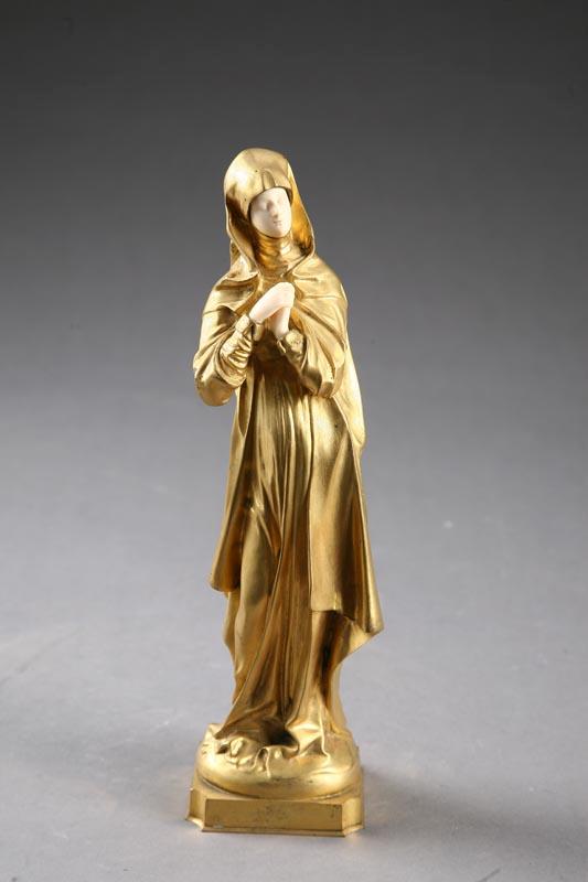 Appraisal: GILT BRONZE SCULPTURE OF A LADY EUROPEAN LATE TH-EARLY TH