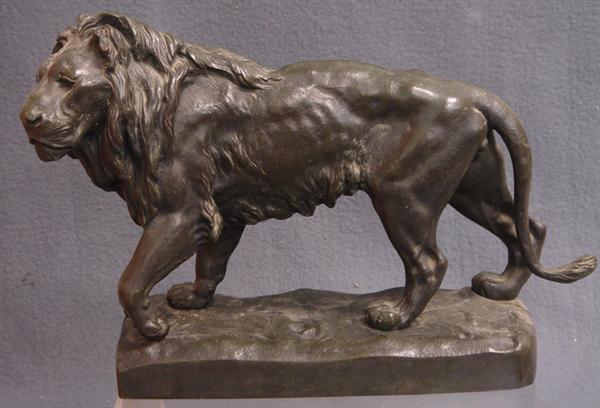 Appraisal: Antoine Barye French - bronze sculpture of a standing lion